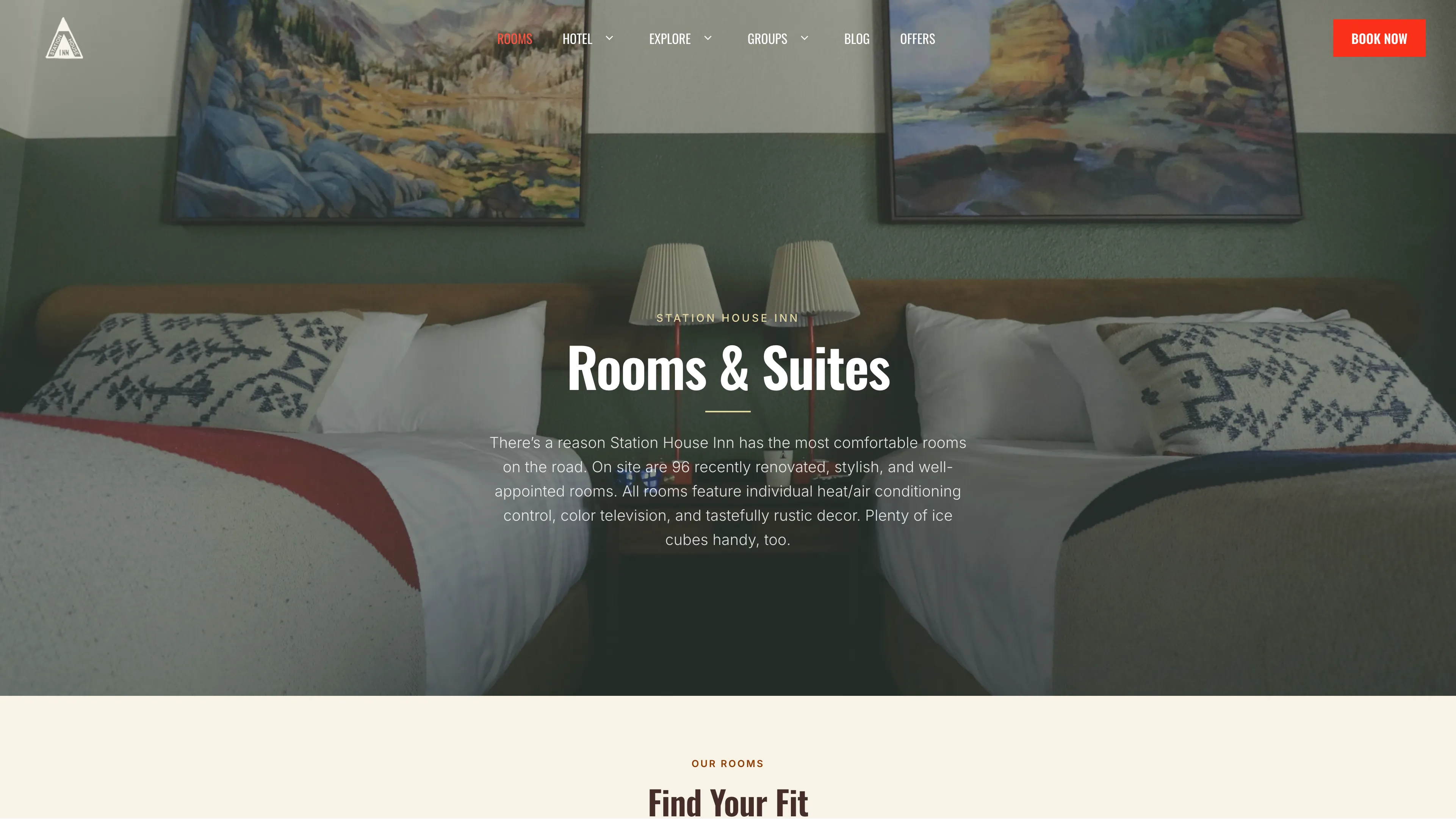 Station House Inn on WordPress - interior page